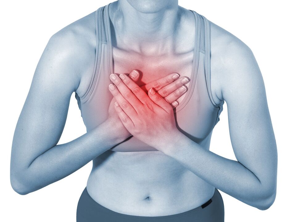 Krūtinės ląstos osteochondrozės simptomai